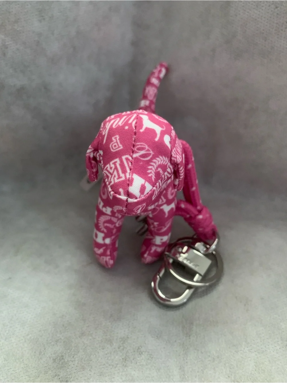 NWT Victoria’s Secret PINK Gossip Dog Print Keychain Charm